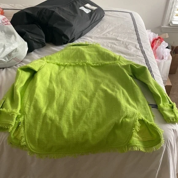 Apparis- NWT Lime Green Callie Tweed Shirt Jacket - Picture 7 of 7